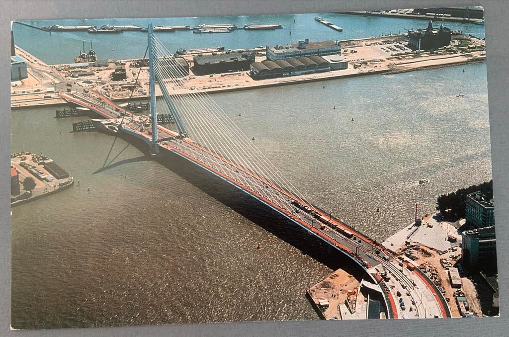 Luchtfoto Erasmusbrug Rotterdam, 1996, Verzamelen, Verzenden, 1980 tot heden, Ongelopen, Zuid-Holland