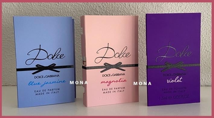 #1 Dolceset 3 parfum samples proefjes testers monsters, Sieraden, Tassen en Uiterlijk, Uiterlijk | Parfum, Nieuw, Verzenden