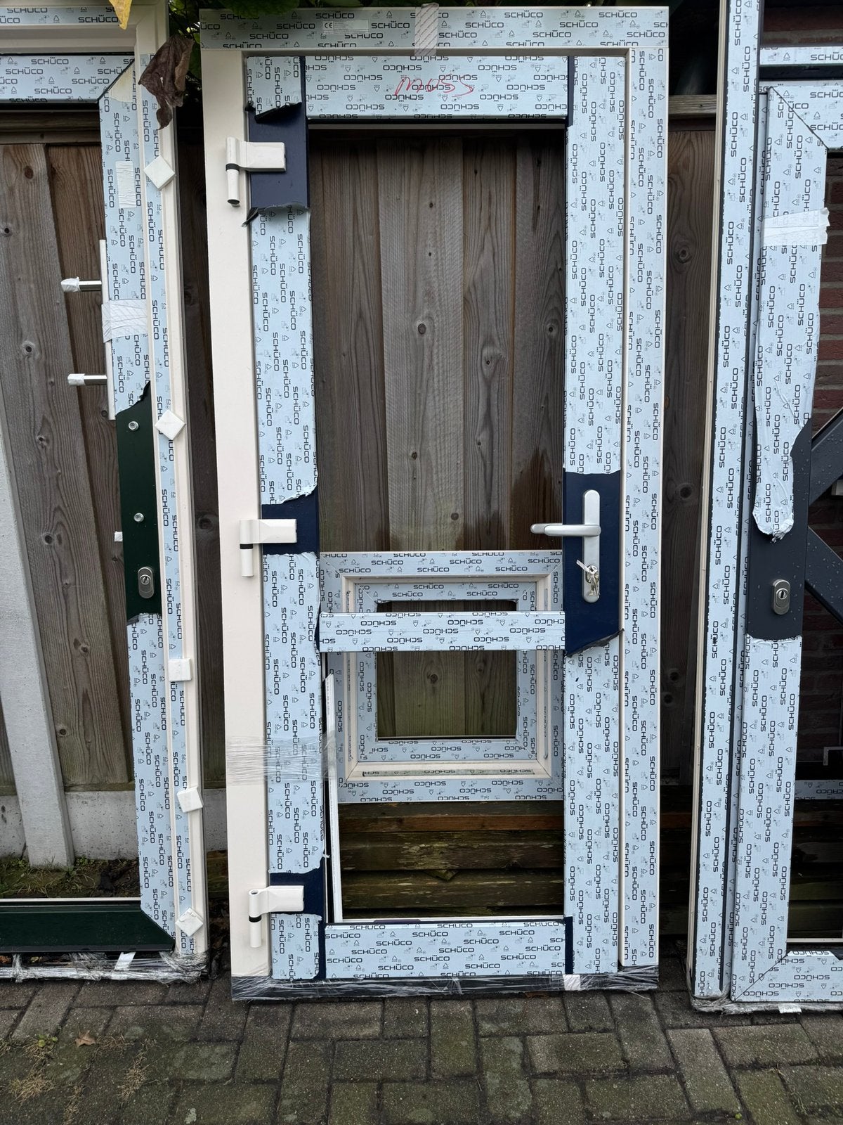 Schüco kozijnen/deuren/schuifpuien, Doe-het-zelf en Verbouw, Kozijnen en Schuifpuien, 75 tot 150 cm, Deurkozijn, Ophalen of Verzenden