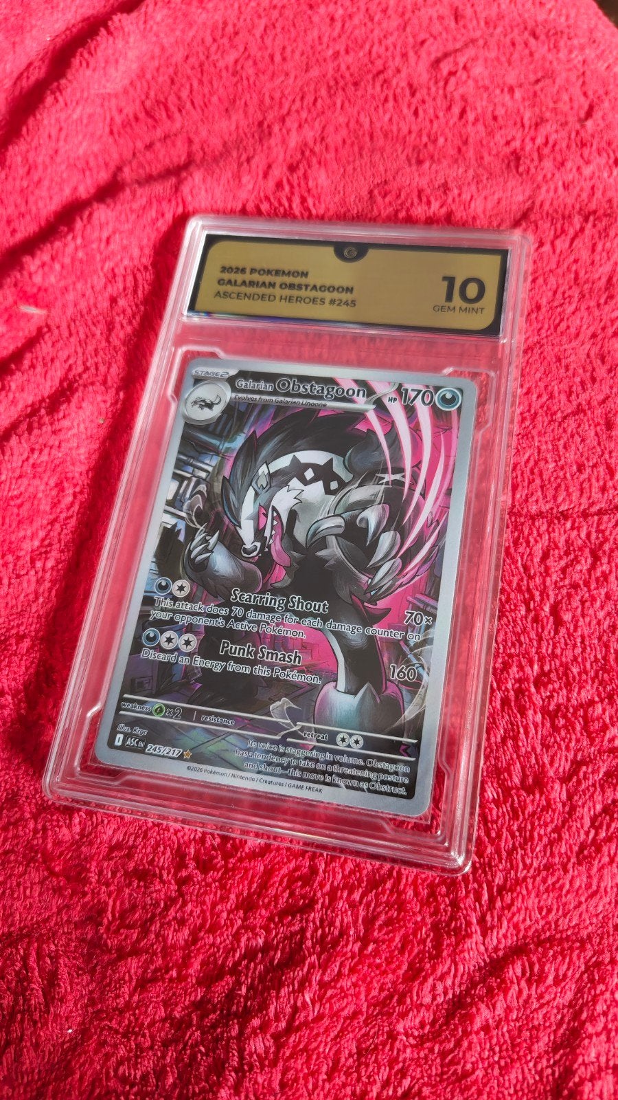 Galarian Obstagoon Global Grading #245/217, Ophalen of Verzenden, Zo goed als nieuw, Losse kaart