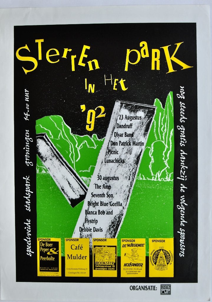 Concert poster 1992 bright blue gorilla debbie davis, Gebruikt, Verzenden, Onbekend, Onbekend