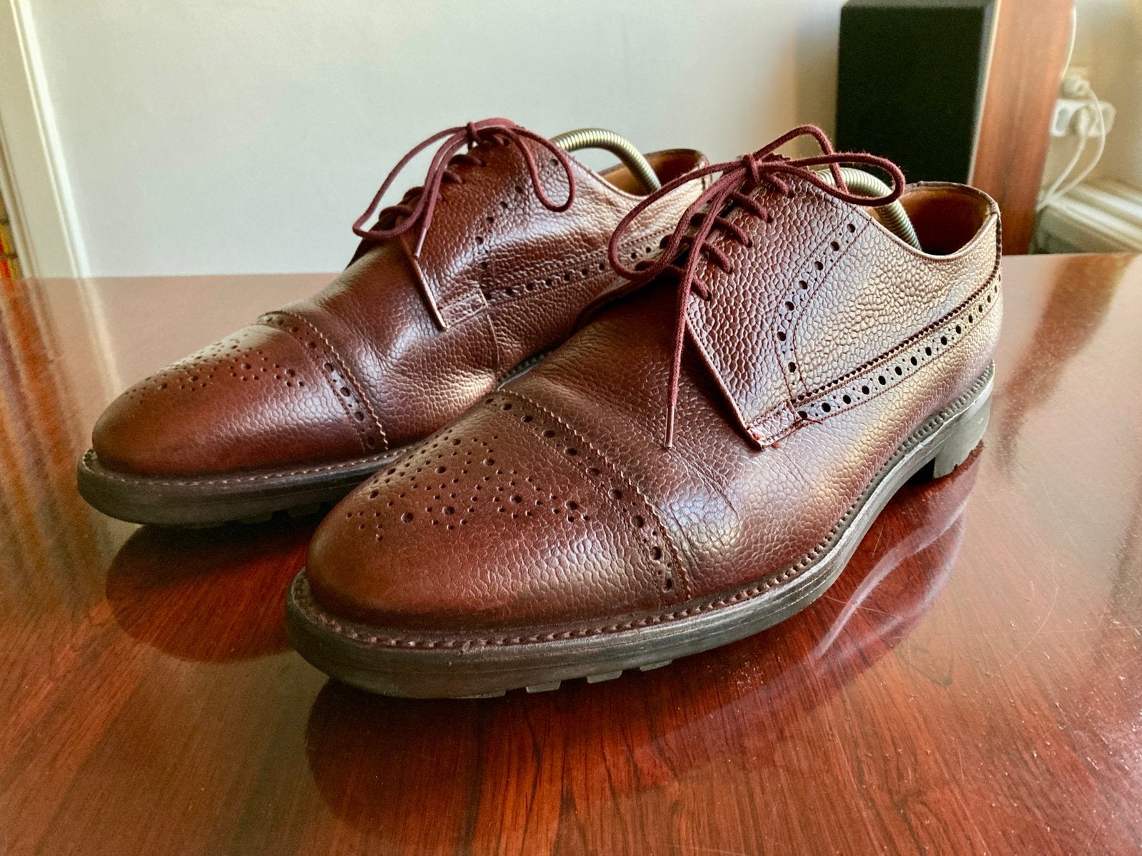 K Shoes, Scaffel Commando Semi Brogues UK10 44,5 Made in UK, Verzenden, Gedragen, Overige kleuren