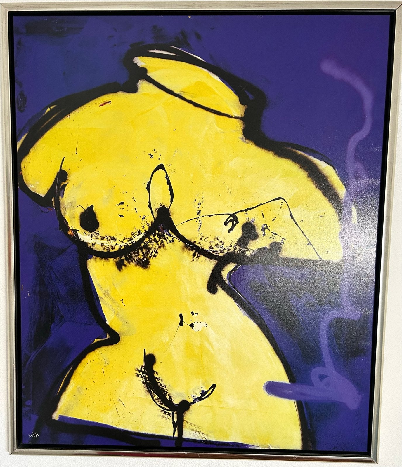 Herman Brood gesigneerd en Ingelijst Kunstwerk, Figuren, Ophalen of Verzenden, Gesigneerd, Gemengde techniek