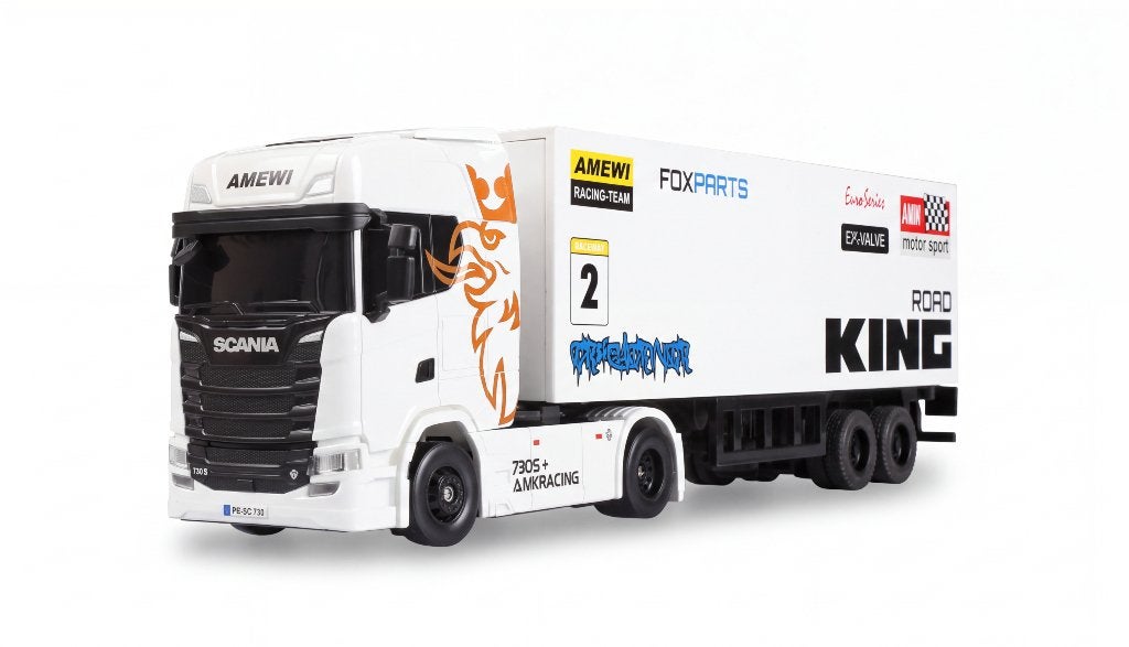 Amewi Mini Scania 730 S Semi-trailer 4WD 1/64 RTR white