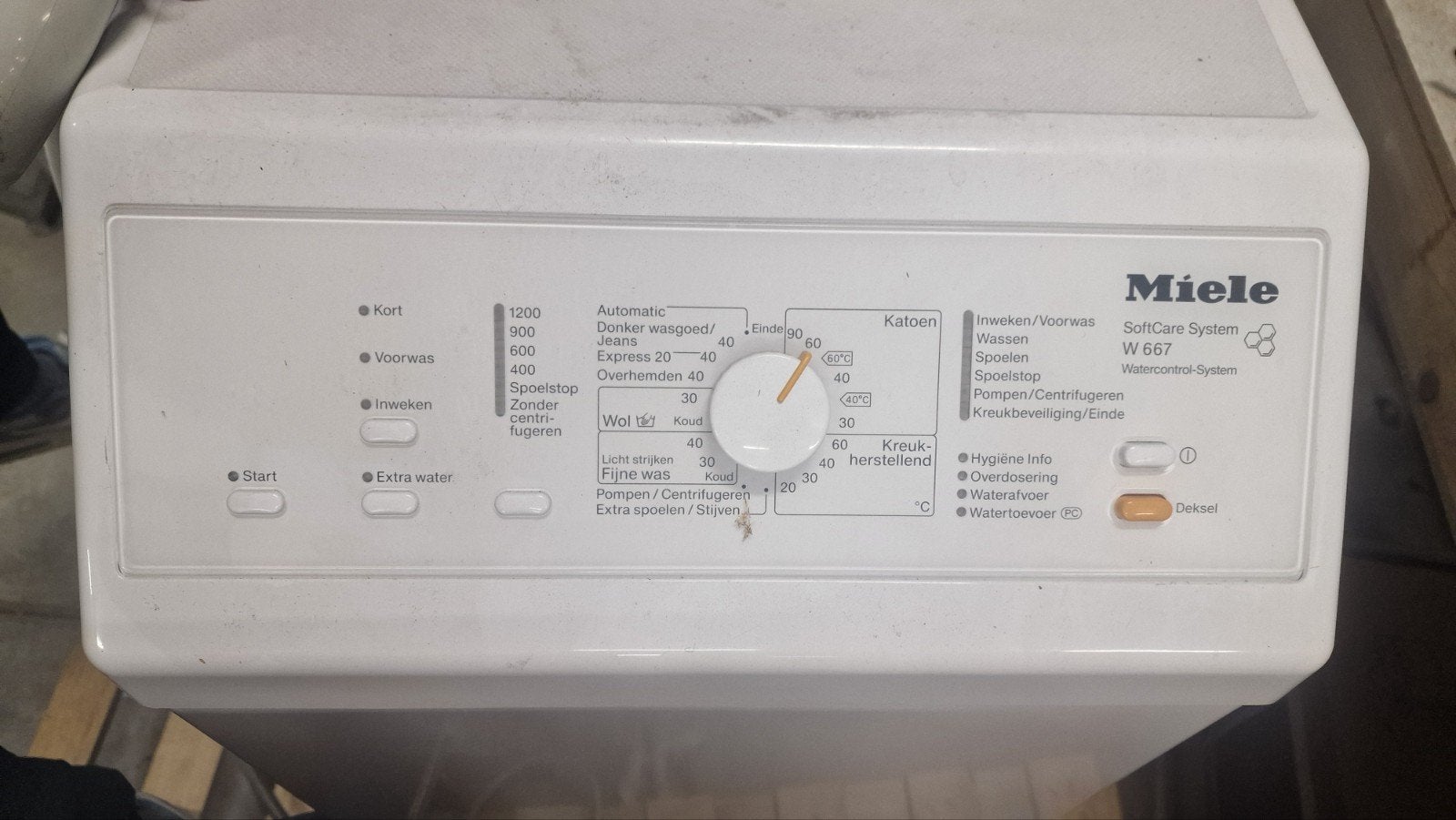 Miele W 667 Bovenlader Wasmachine - SoftCare System, Witgoed en Apparatuur, 6 tot 8 kg, Bovenlader, Ophalen of Verzenden, Kort programma