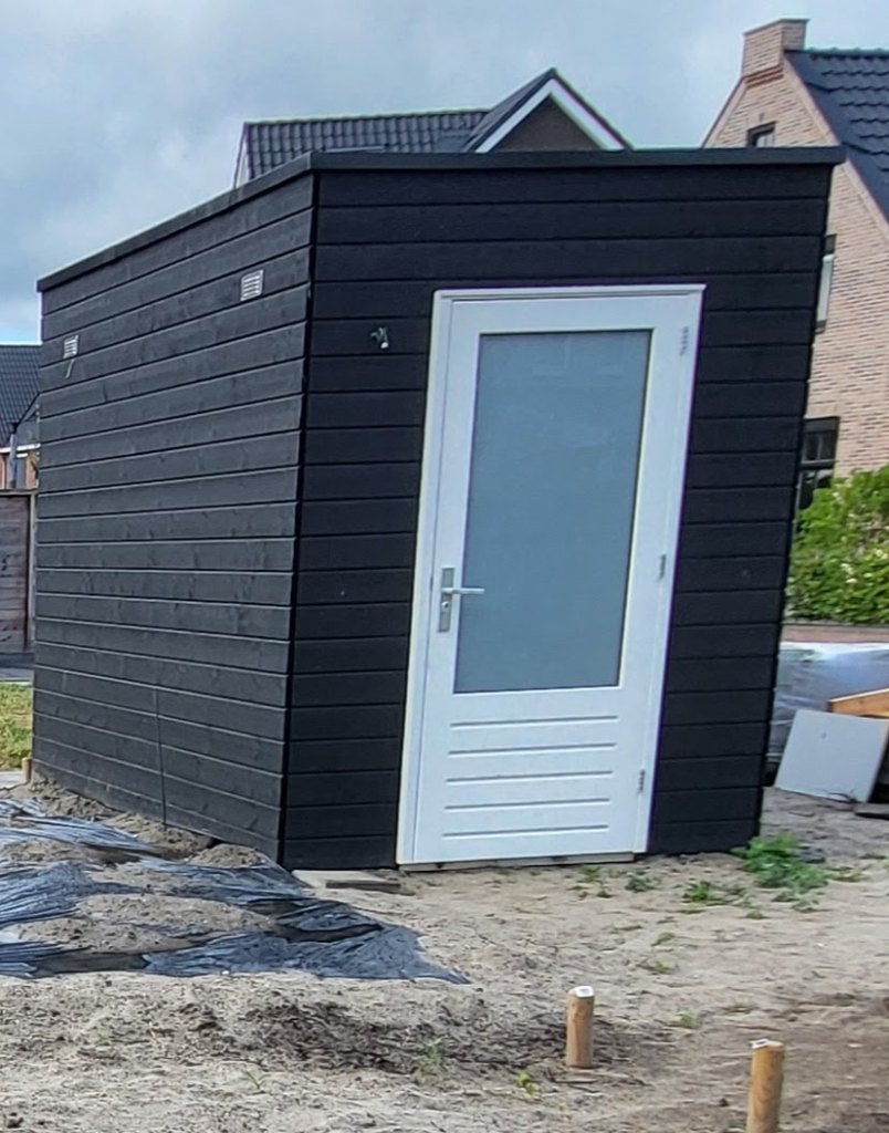 Te koop houten berging bij nieuwbouwwoning, Ophalen, Nieuw, Hout, Fietsenberging