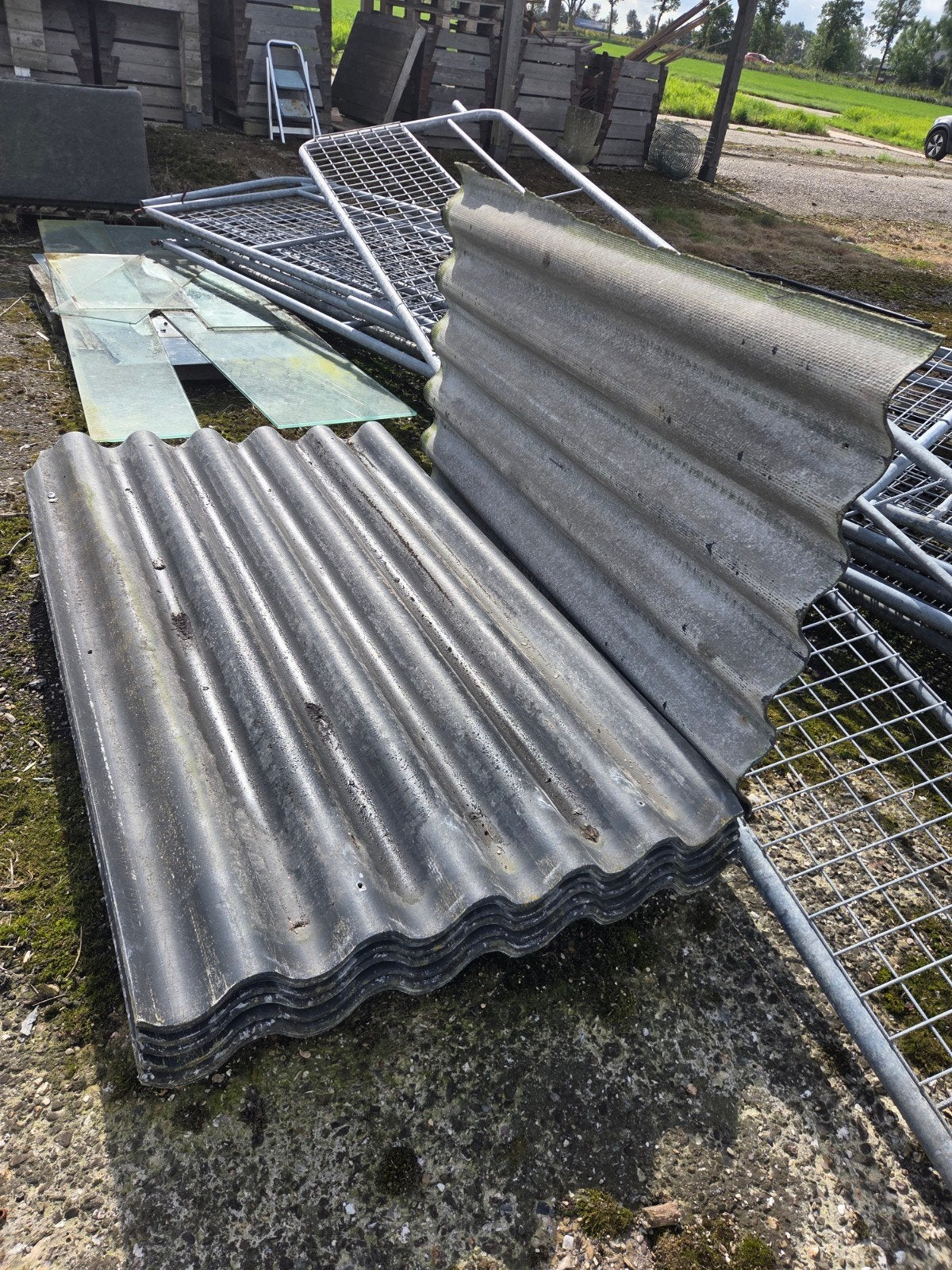 11 Eternit golfplaten 150cm lang gebruikt., Ophalen of Verzenden, Gebruikt, 15 m² of meer, Golfplaat