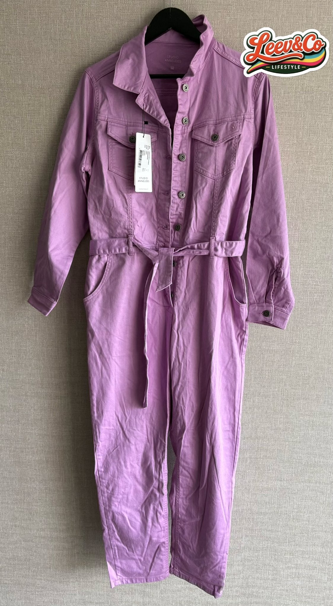 Studio Anneloes Ariana Denim Jumpsuit Lila Roze Maat M Nieuw, Maat 38/40 (M), Studio Anneloes, Verzenden, Nieuw