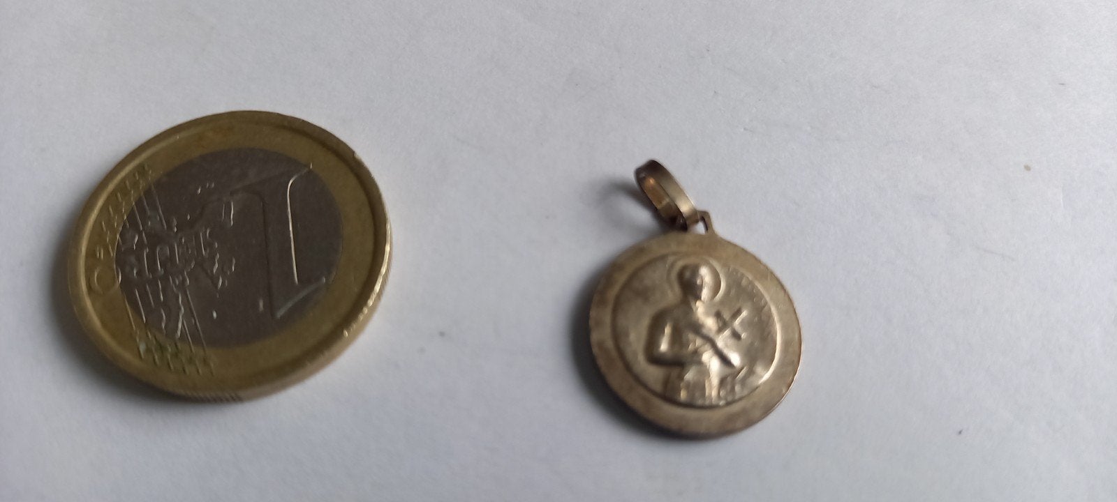 Antieke Franse Zilveren Medaille Hanger St. Gerard & Maria, Ophalen of Verzenden