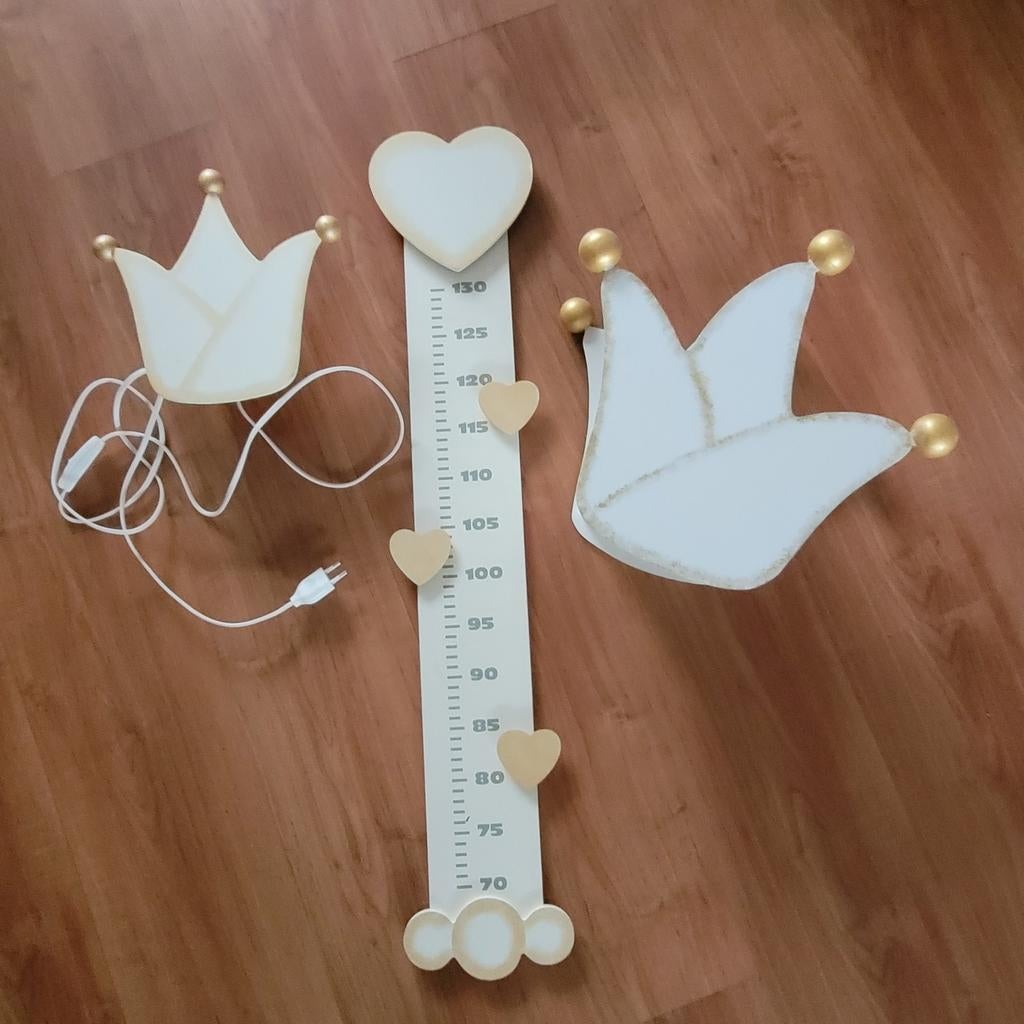 Lampje, meetlat en kroon voor hanglamp., Huis en Inrichting, Ophalen