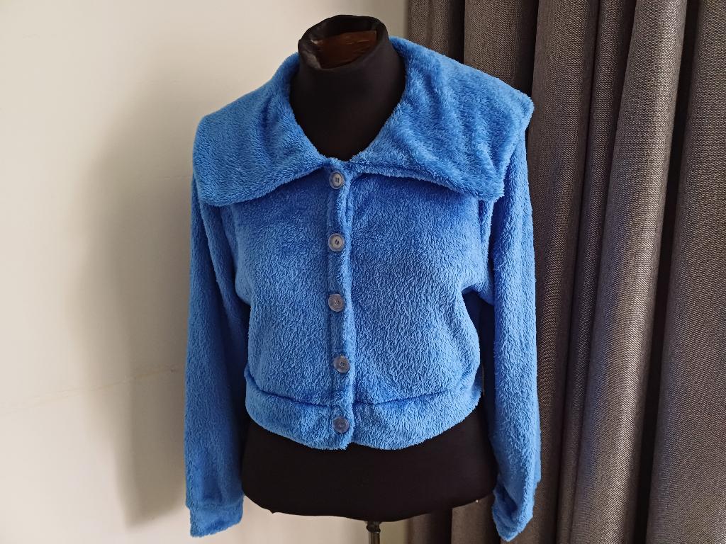zgan.blauw harig vest Shein curve 2XL, Blauw, Trui of Vest, Ophalen of Verzenden, Zo goed als nieuw
