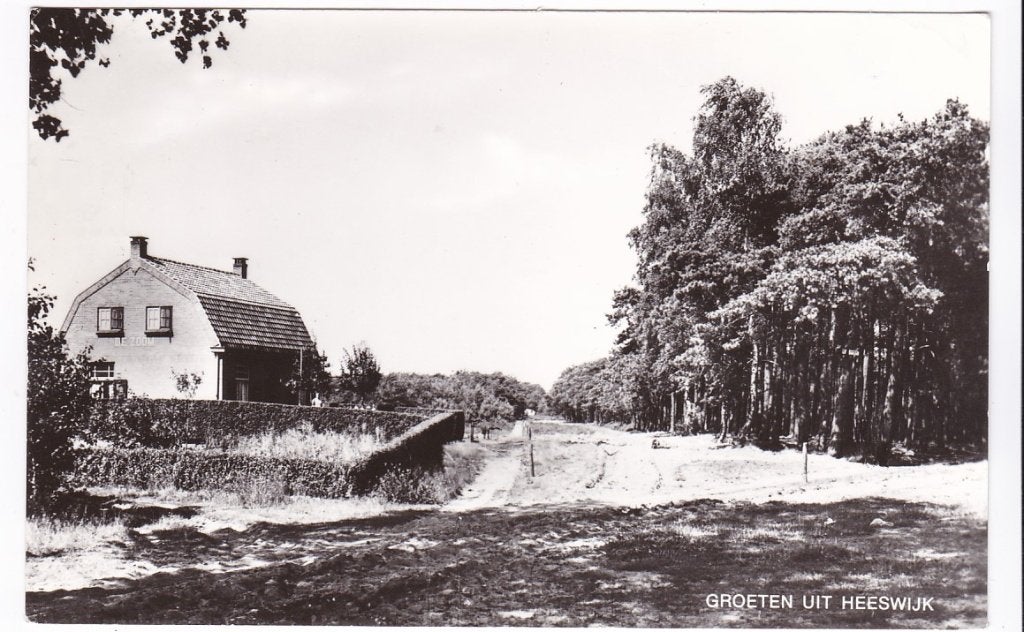 Groeten uit Heeswijk -Bosrand -weg naar Vinkel. 1970., Ophalen, 1960 tot 1980, Ongelopen, Noord-Brabant