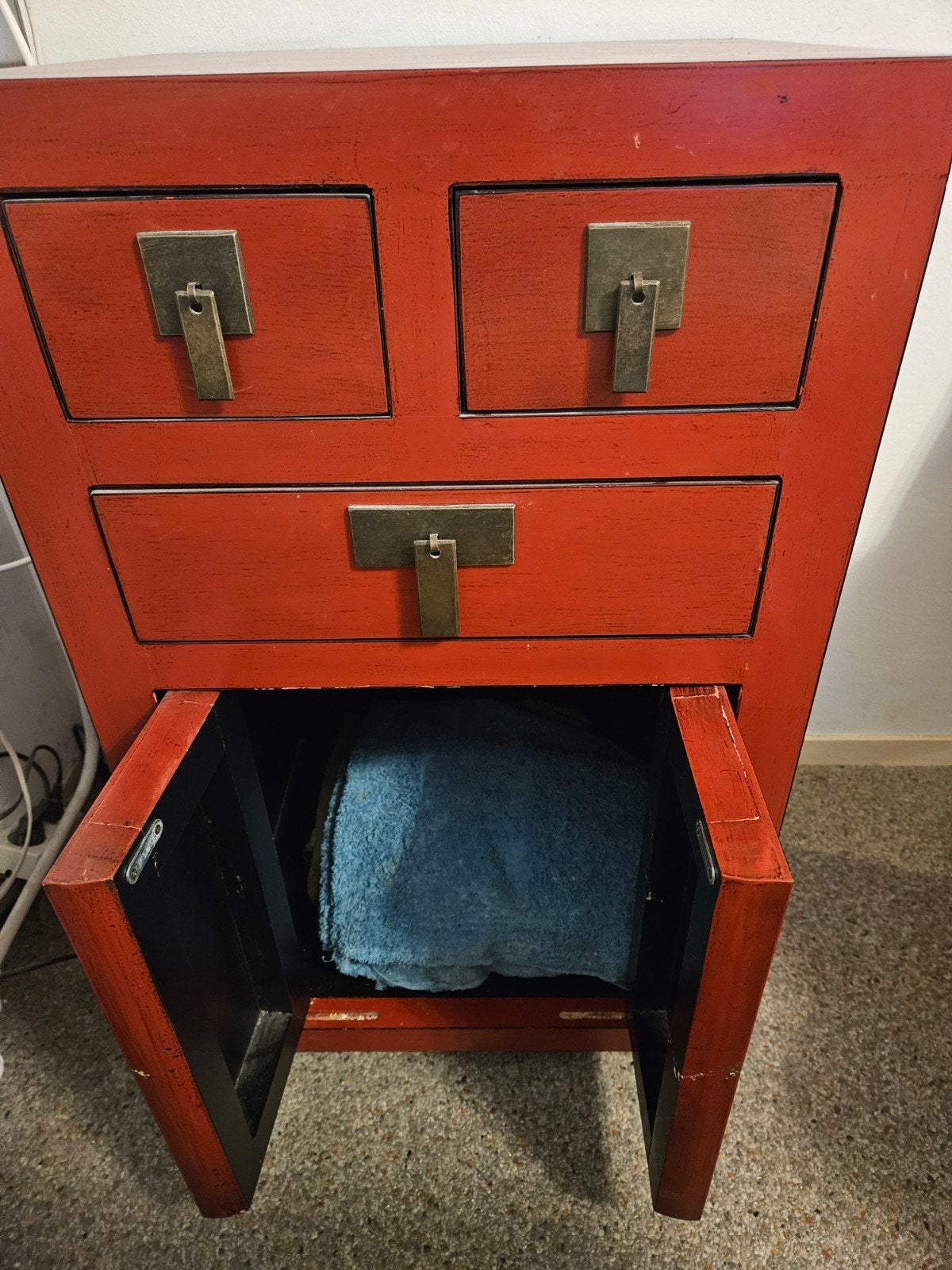 Rood Chinees Kastje met Lades en Deurtjes, Huis en Inrichting, Ophalen, Gebruikt