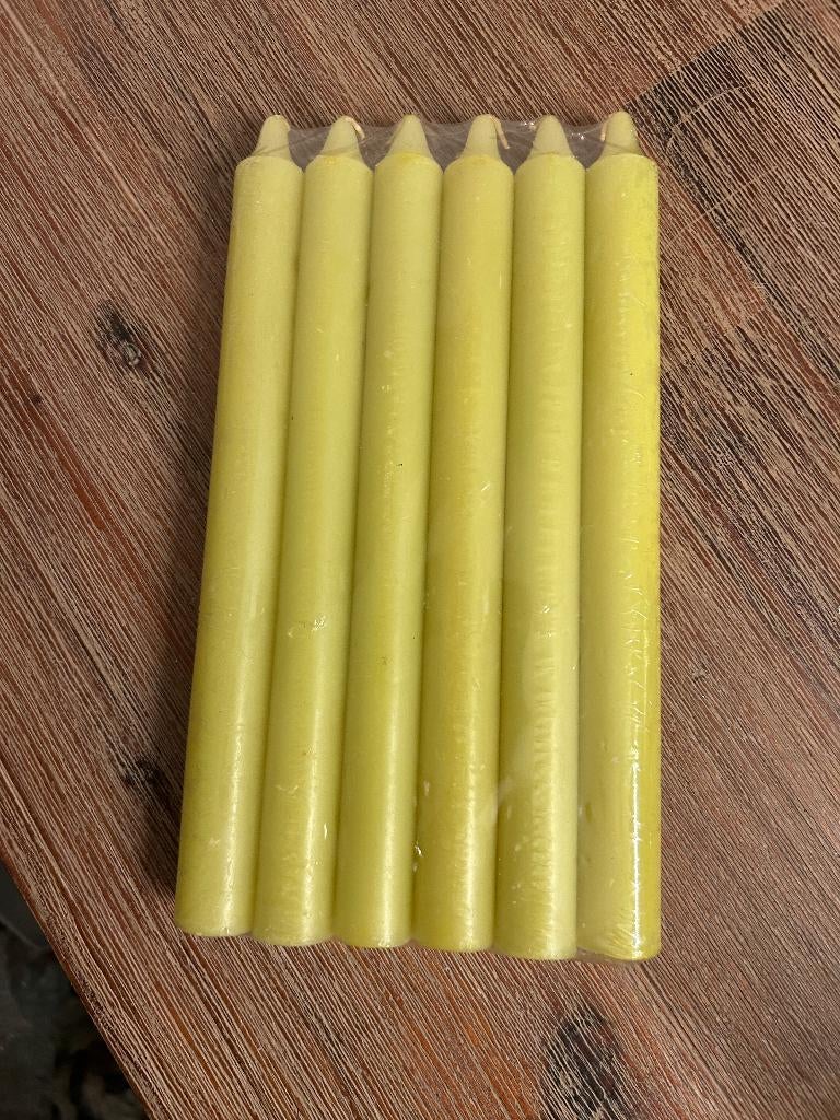 6 kaarsen geel citronella, Ophalen of Verzenden, Nieuw, Overige materialen, Kaars