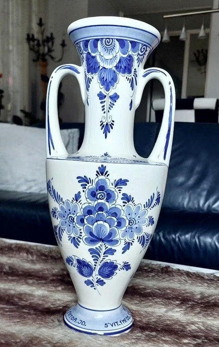 Vaas Delfts Blauw MFC De Langstraat eo 1999 duiven M.F.C., Ophalen of Verzenden, Zo goed als nieuw, Blauw