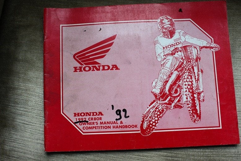 Honda CR80R 1992 owner's / service manual handboek CR80 R, Ophalen of Verzenden, Honda