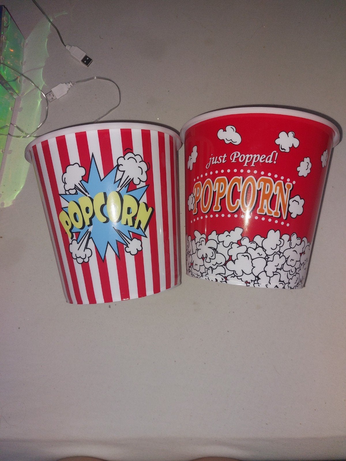 Popcorn bekers - set van 2, Ophalen, Kunststof, Meerkleurig, Overige merken