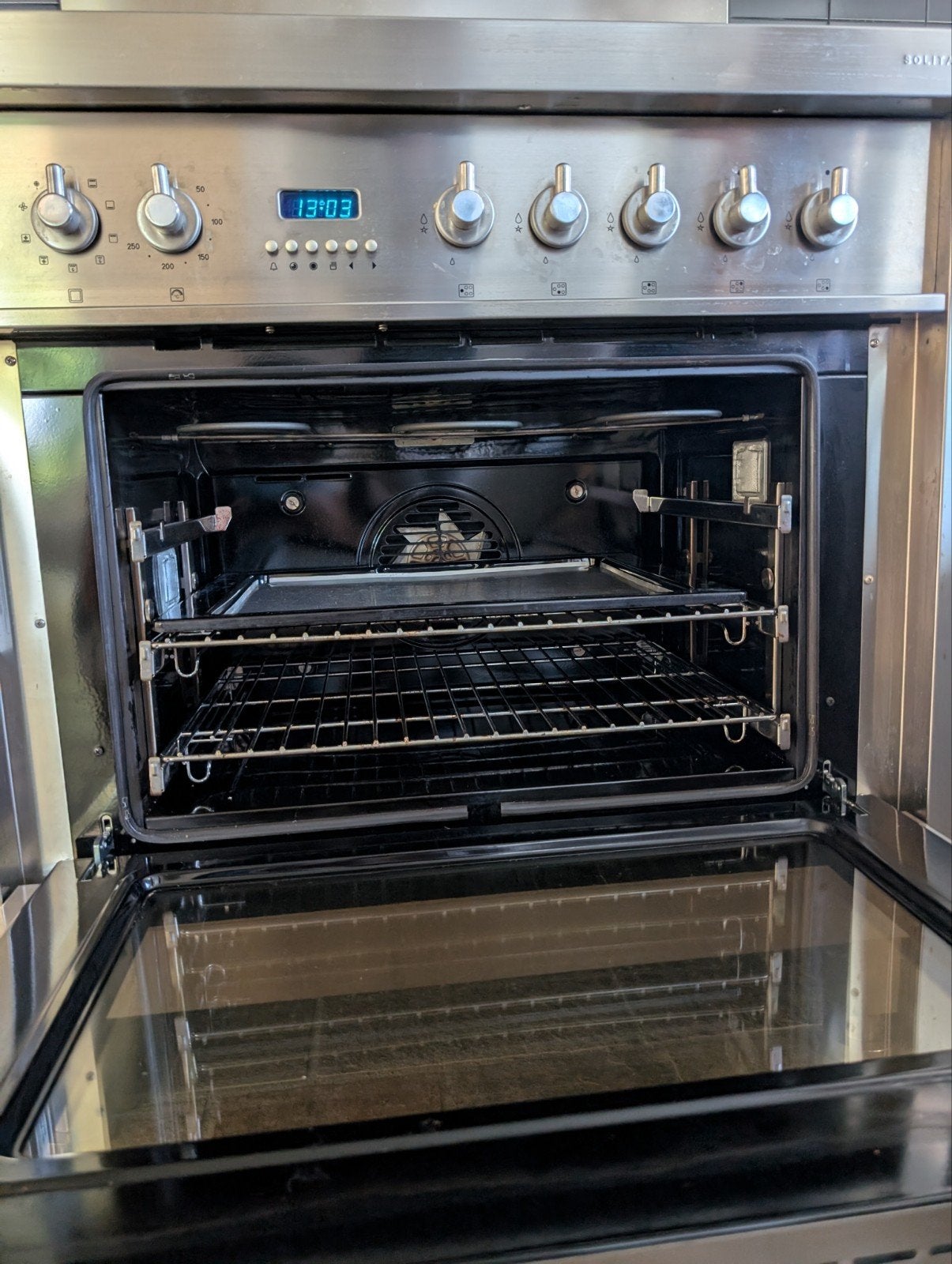 Solitaire Gasfornuis 5 Pits met Oven - RVS, Ophalen, Gebruikt, 60 cm of meer, Gas