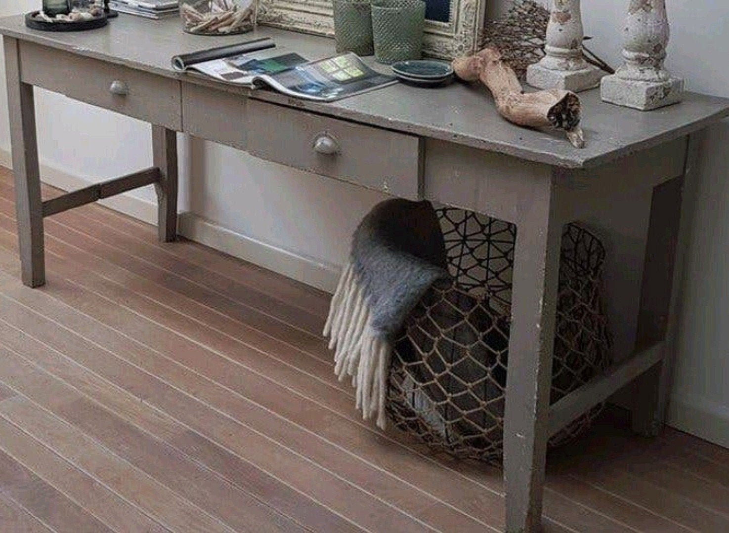 Oude sidetable/werkbank, Ophalen, Gebruikt, 150 tot 200 cm, Overige houtsoorten