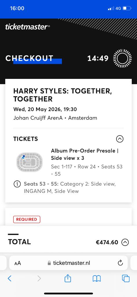 Harry Styles Konzert, Drie personen of meer, Mei