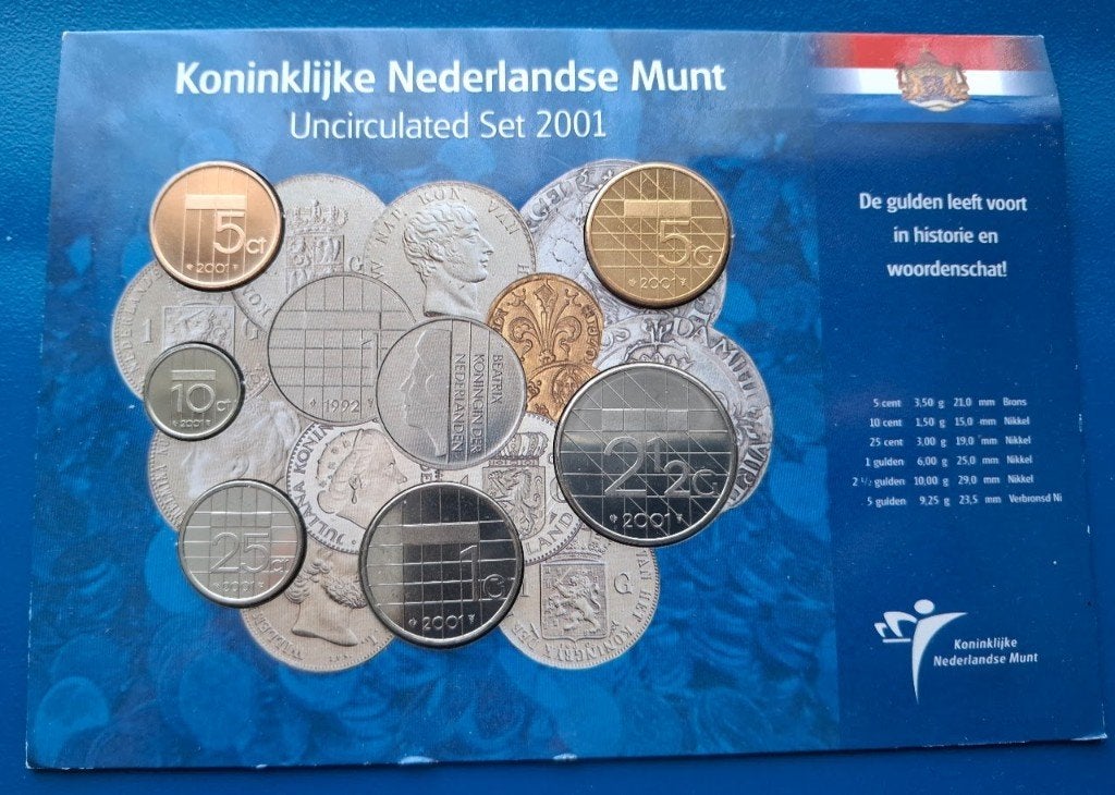 Laatste Gulden Uncirculated Set 2001, Verzenden, Koningin Beatrix, Overige waardes, Setje