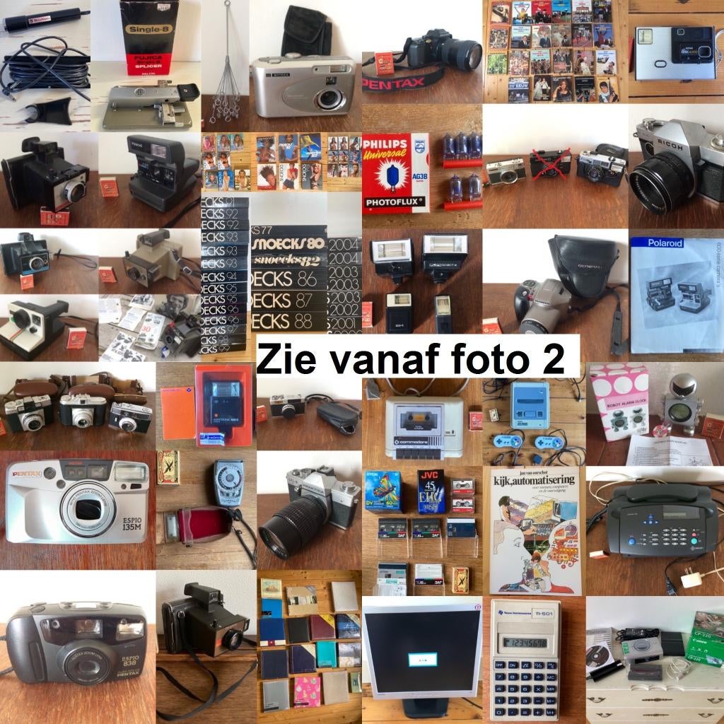 Vintage fototoestellen fotocamera's flitsers flitslampjes, Audio, Tv en Foto, Fotocamera's Analoog, Ophalen of Verzenden, Gebruikt