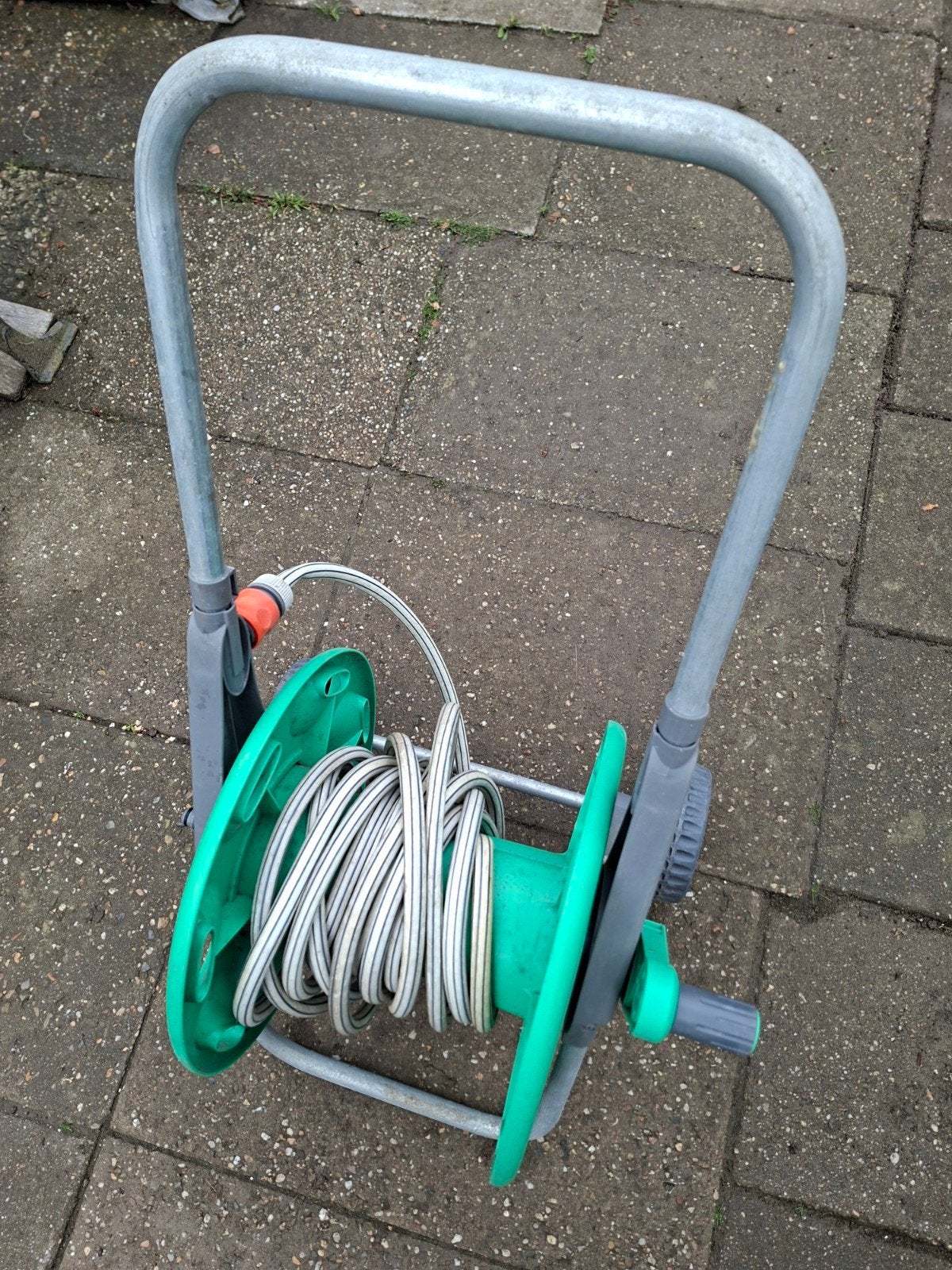 Haspel,  met gratis slang, Ophalen, Gebruikt, Tuinslanghaspel