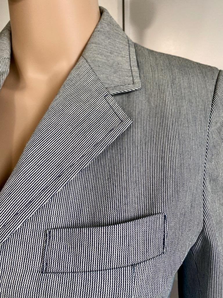 F836 Scapa Sports maat XS=34 jasje blazer colbert blauw/wit, Kleding | Dames, Jasjes, Kostuums en Pakken, Scapa, Blauw, Ophalen of Verzenden