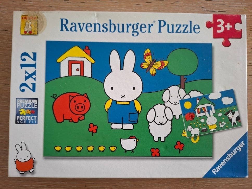 Ravensburger Nijntje Puzzel 2x12 stukjes, Ophalen of Verzenden, 10 tot 50 stukjes, Gebruikt, 2 tot 4 jaar