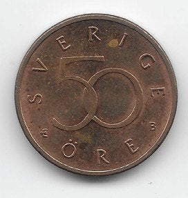 Zweden 50 öre 2001 KM# 878, Verzenden, Overige landen, Losse munt