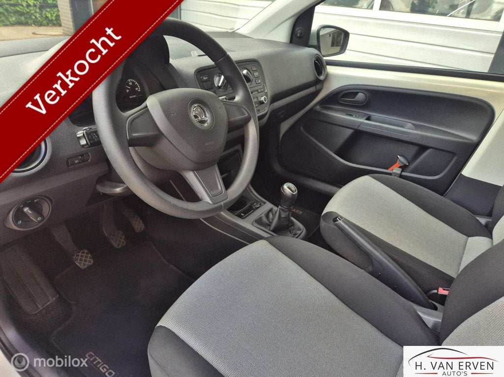 Skoda Citigo 1.0 Greentech Sprint AIRCO CRUISE NAP, Auto's, Voorwielaandrijving, Euro 5, Stof, Zwart
