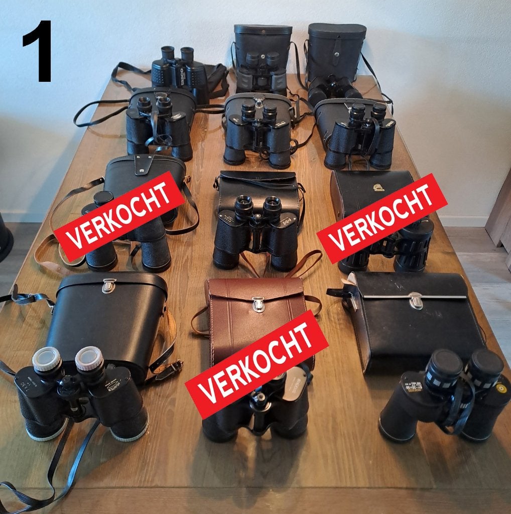 verrekijkers, Gebruikt, 8 tot 12x, Met hoes of tas, Porro (met knik)