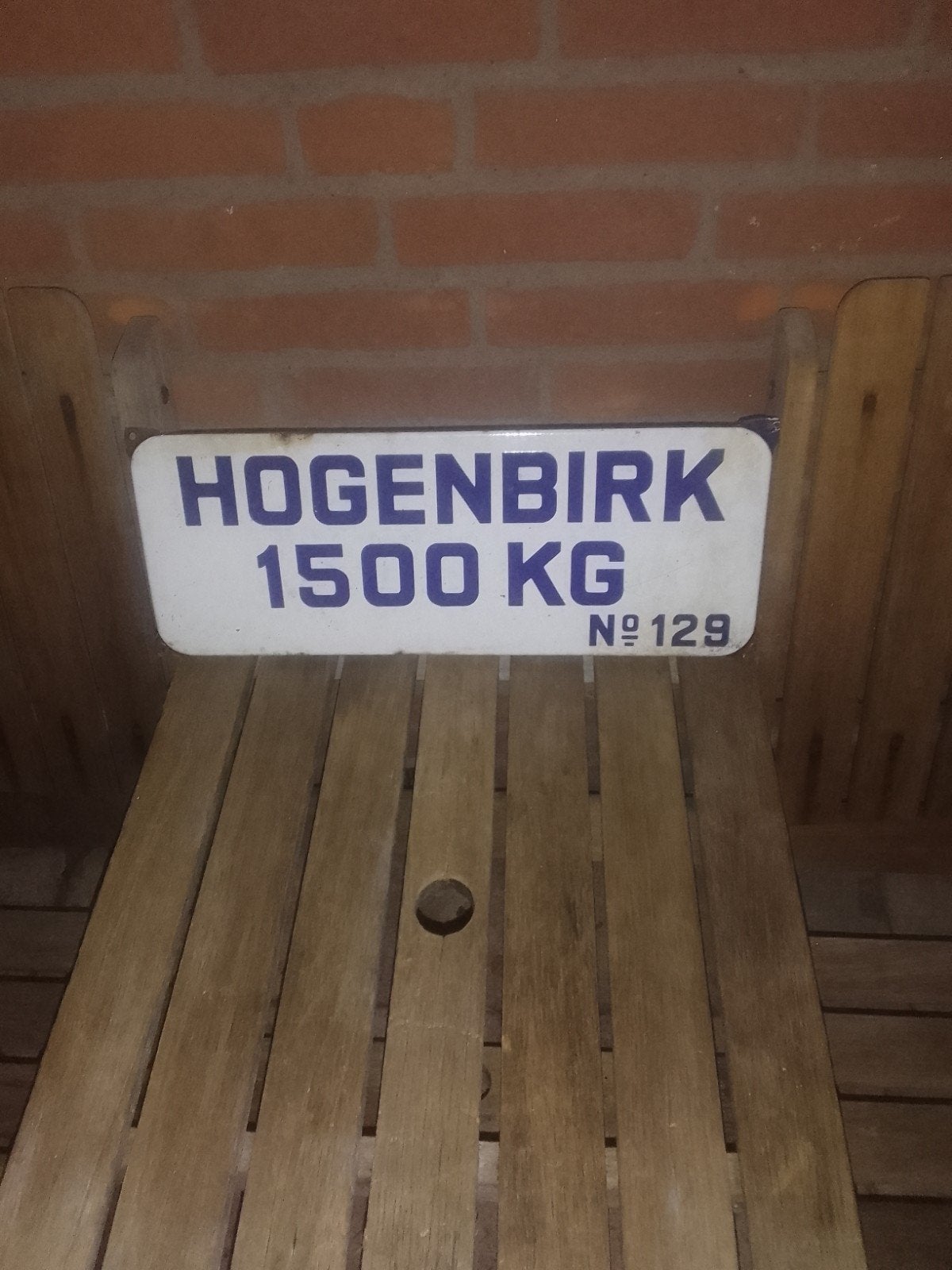 Hogenbrik 1500 kg n.o 129, Ophalen