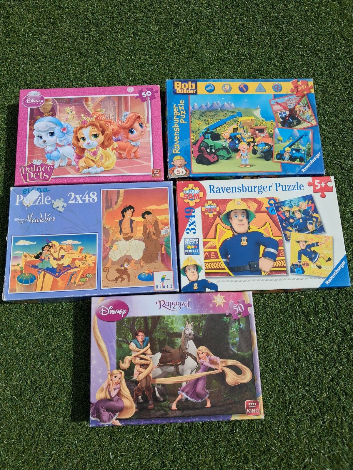 Diverse puzzels: Disney, Bob de Bouwer, Brandweerman Sam, Ophalen of Verzenden, Minder dan 500 stukjes, Gebruikt, Legpuzzel