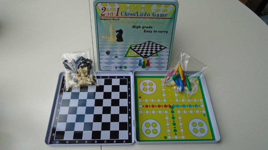 SPEL IN BLIKKEN DOOS REISSPEL SCHAKEN, MENS ERGER JE NIET, -, -, Nieuw, Ophalen of Verzenden