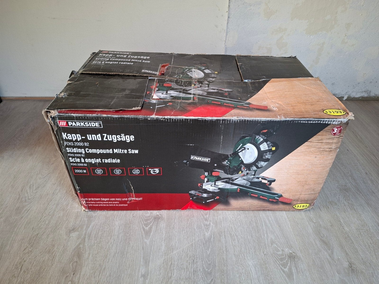 Parkside Afkort- en Trekzaag PZKS 2000 B2 - 2000W, Ophalen, 70 mm of meer, Afkortzaag, 1200 watt of meer