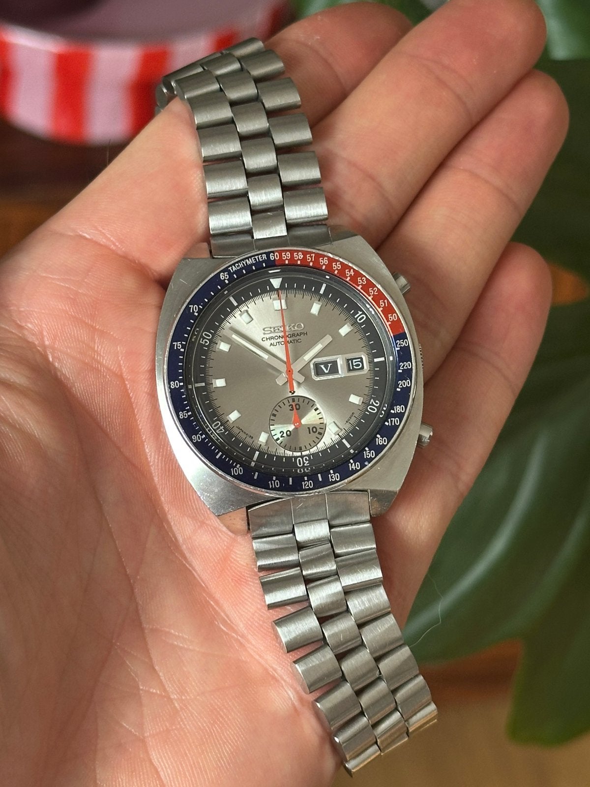 Seiko 6139-6002 “Silver Pogue” - top staat en geserviced, Ophalen of Verzenden, Staal, Seiko, 1960 of later