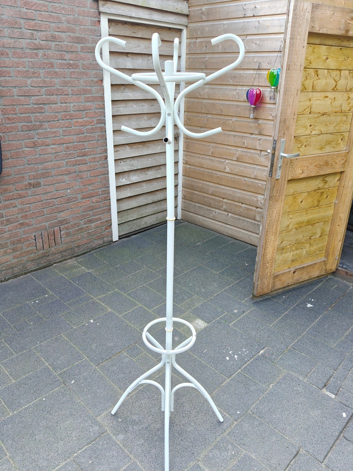 Witte kapstok, Ophalen, Gebruikt, Metaal, Staande kapstok