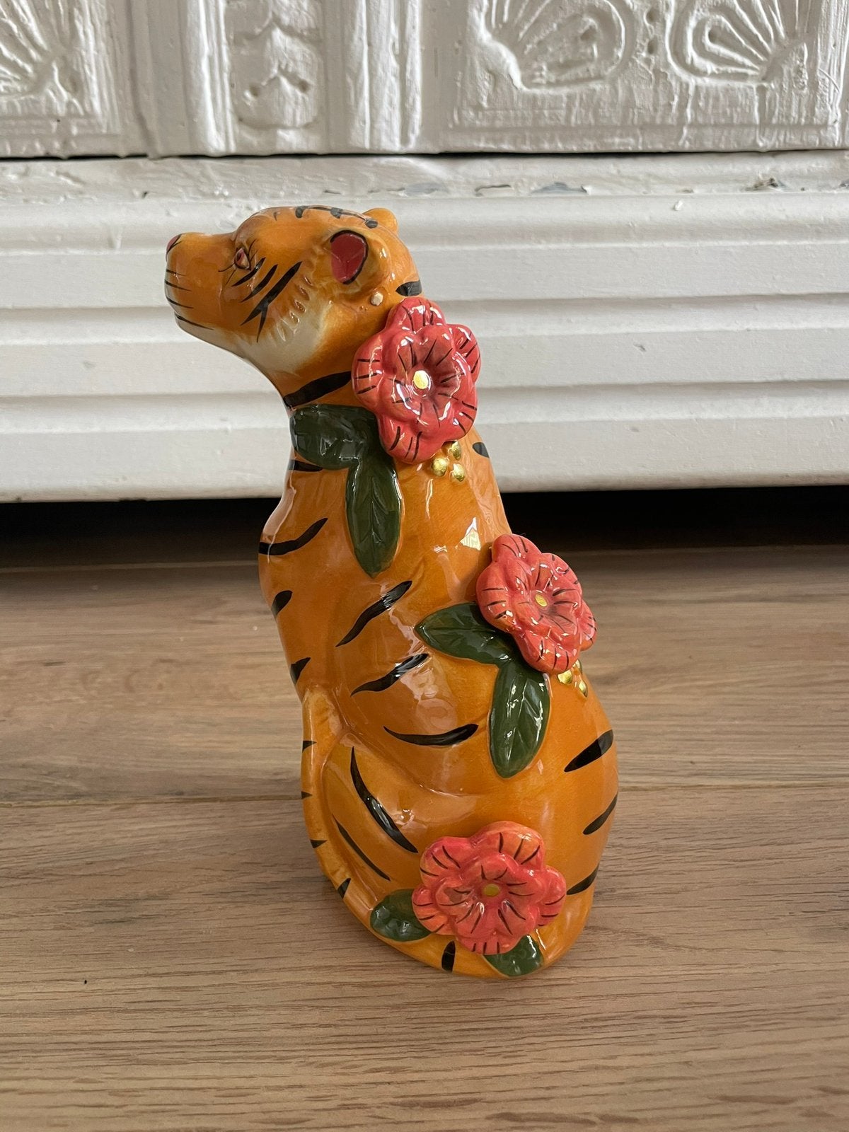 Decoratie beeld tijger - 18 cm - keramiek - decoratie, Verzamelen, Ophalen, Zo goed als nieuw, Dier