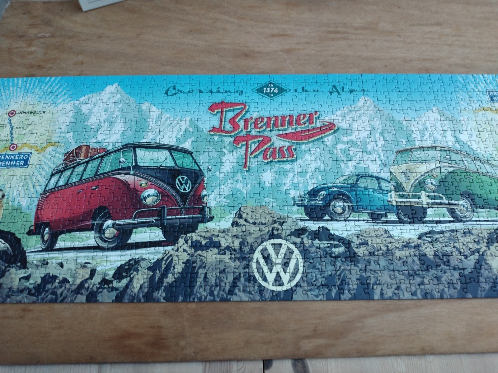puzzel panorama volkswagen, Ophalen