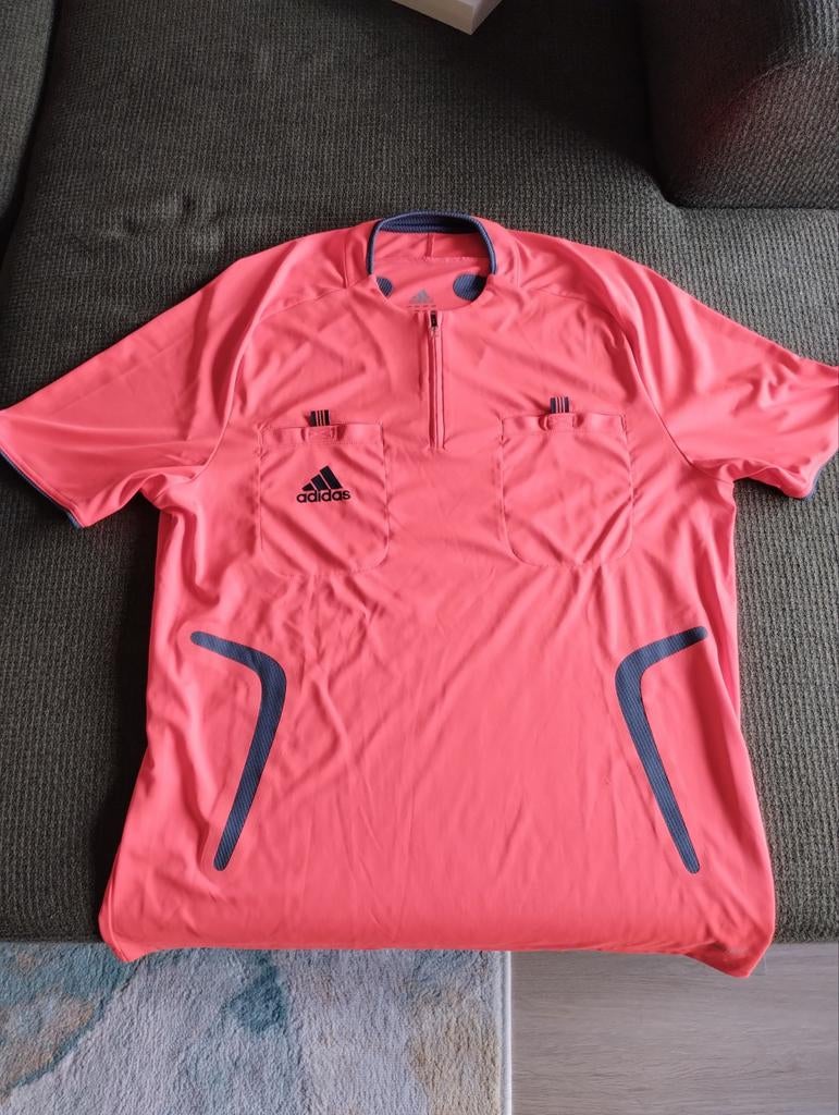 Adidas scheidsrechtersshirt rood/oranje - Maat L, Kleding | Heren, Sportkleding, Maat 52/54 (L), Oranje, Ophalen of Verzenden