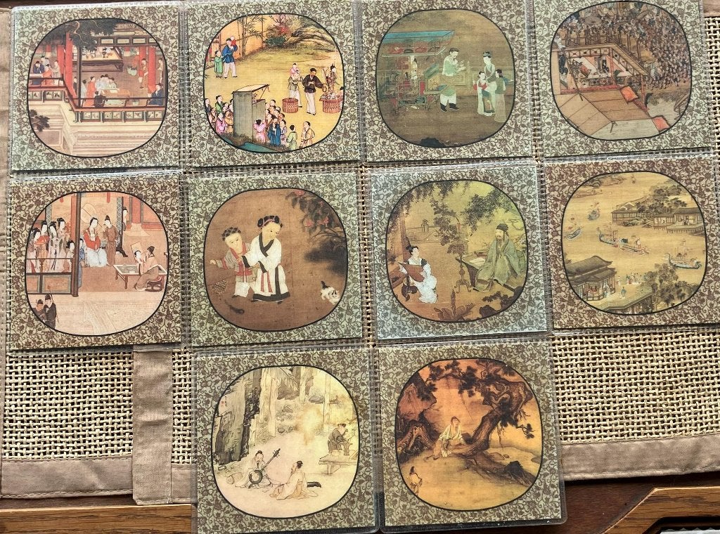 10 Chinese decoratieve onderzetters Historische schildering, Verzenden