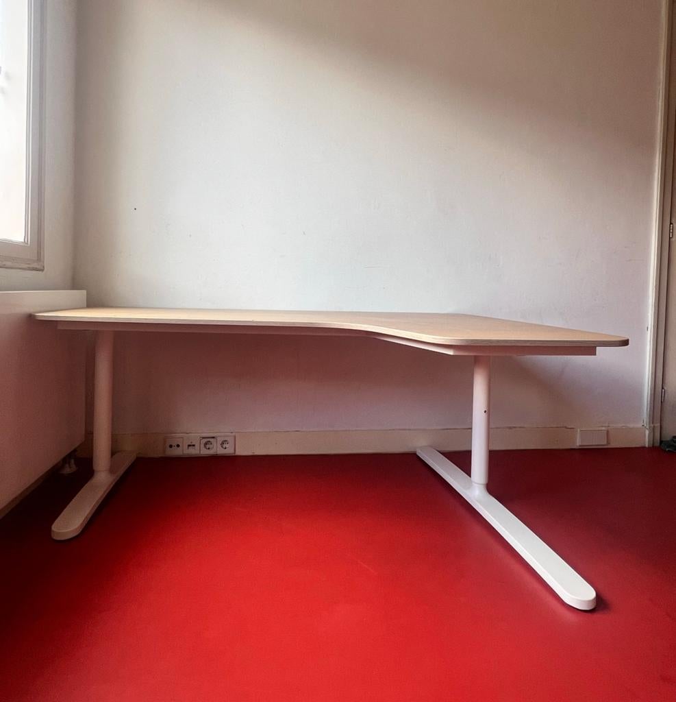 IKEA GALANT verstelbaar hoekbureau – goede staat, Huis en Inrichting, Bureaus, Ophalen, Hout, Hoekbureau, In hoogte verstelbaar