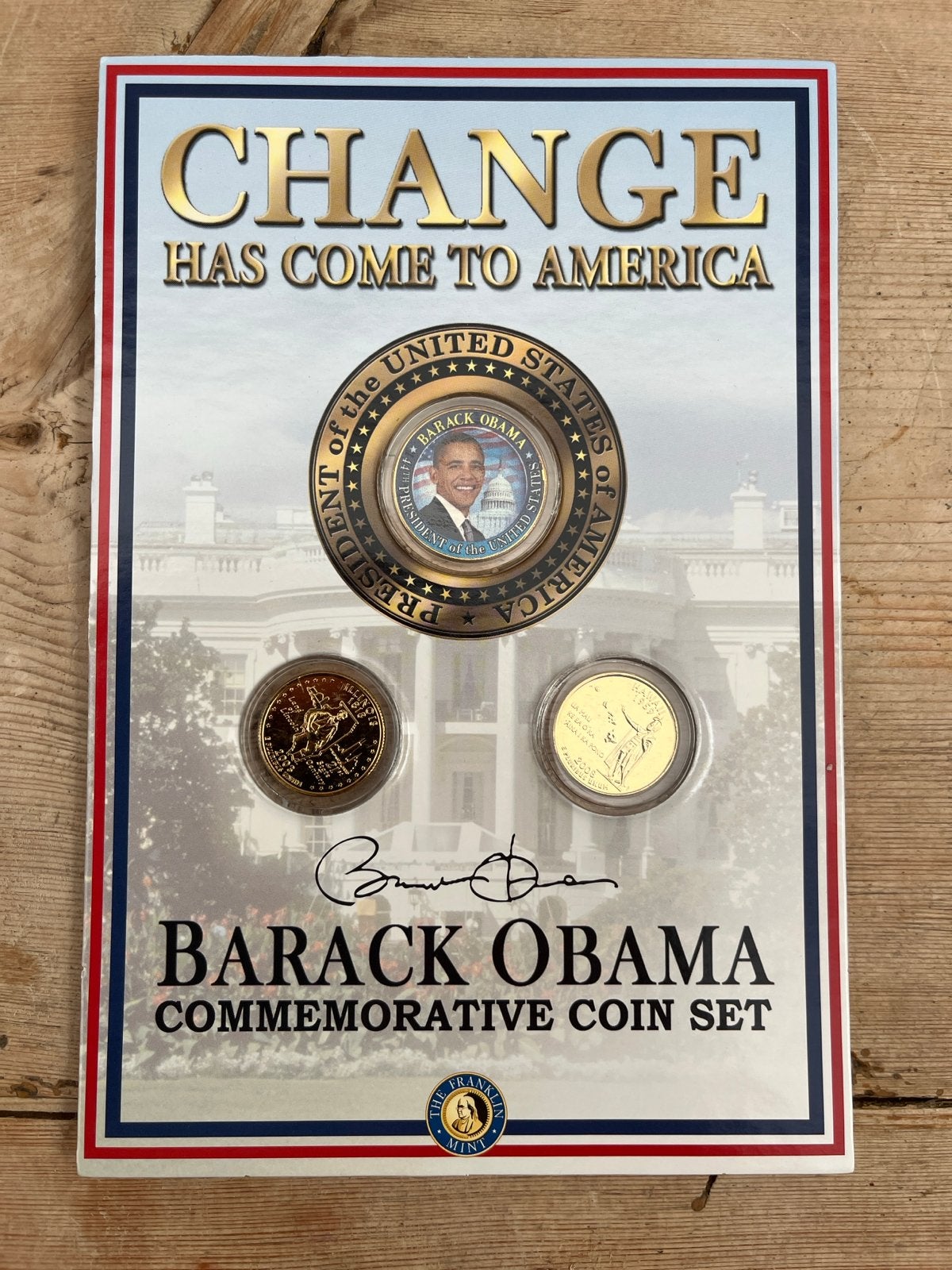 Barack Obama Herdenkingsmuntenset met postzegels, Ophalen of Verzenden, Overige typen