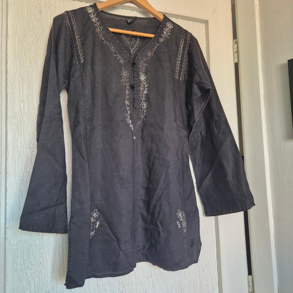 Vintage Y2K DIDI Blouse | Maat 38 | 100% Ramie | Zwart, Kleding | Dames, Maat 38/40 (M), Zwart, Ophalen of Verzenden, Zo goed als nieuw