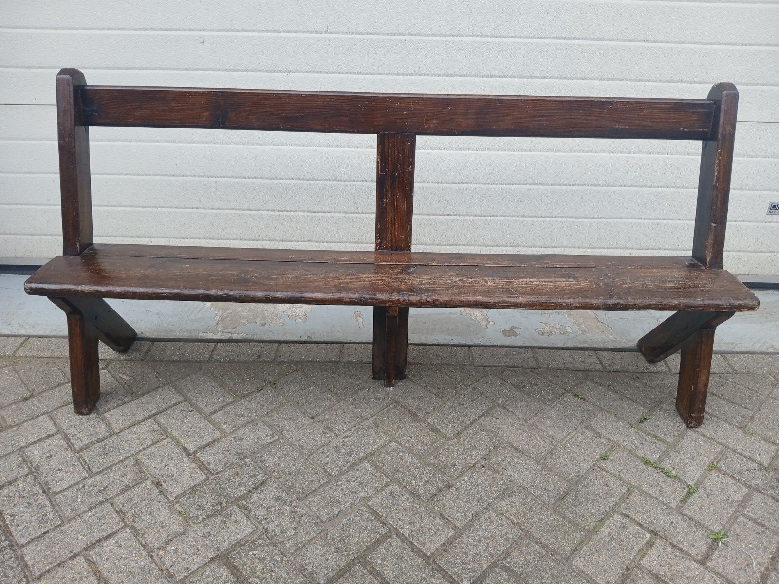 Rustieke oude houten bank, Ophalen of Verzenden