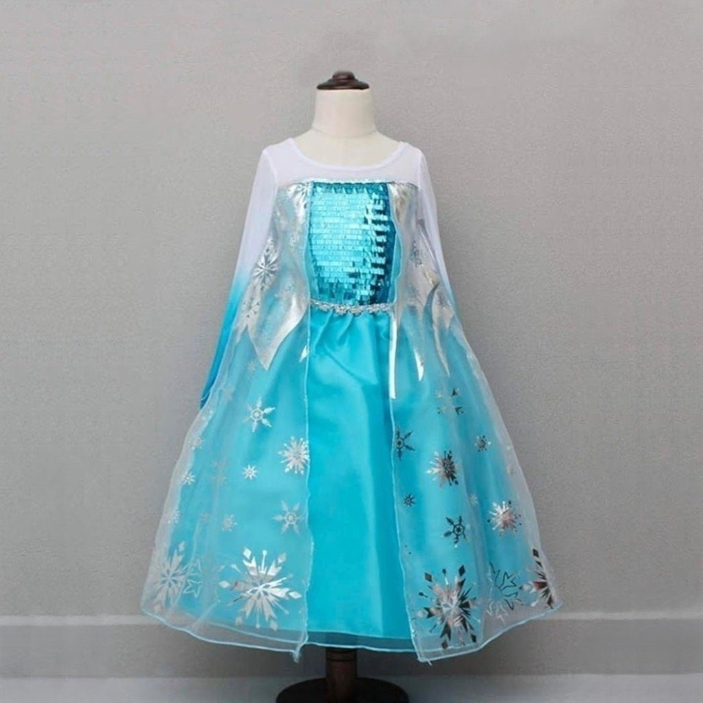 Nieuw ! NL Mt. 128 De Mooiste Elsa Prinsessenjurken Met Cape, Ophalen of Verzenden, Nieuw, 122 t/m 128, Meisje