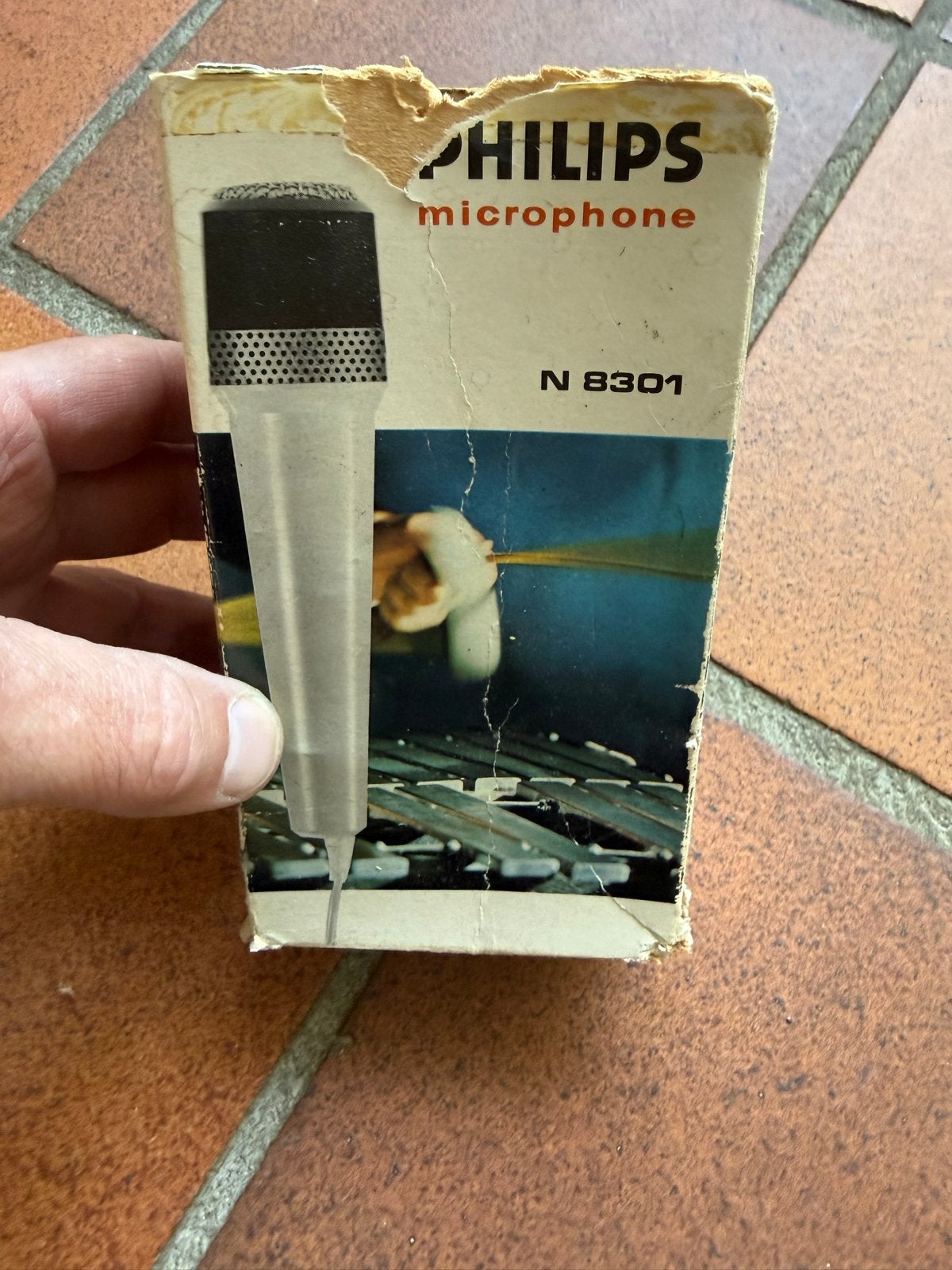 Vintage Philips Microfoon N 8301 met originele verpakking, Ophalen of Verzenden, Gebruikt, Overige typen