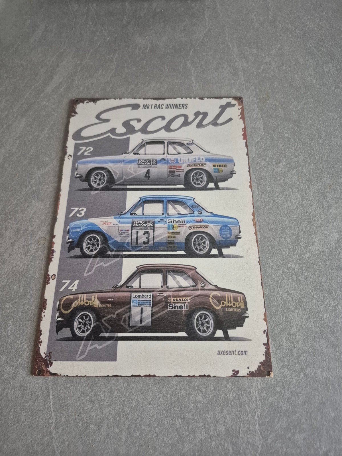 Vintage Ford Escort MK1 RAC Winners  houten  bord, Ophalen of Verzenden, Nieuw, Auto's