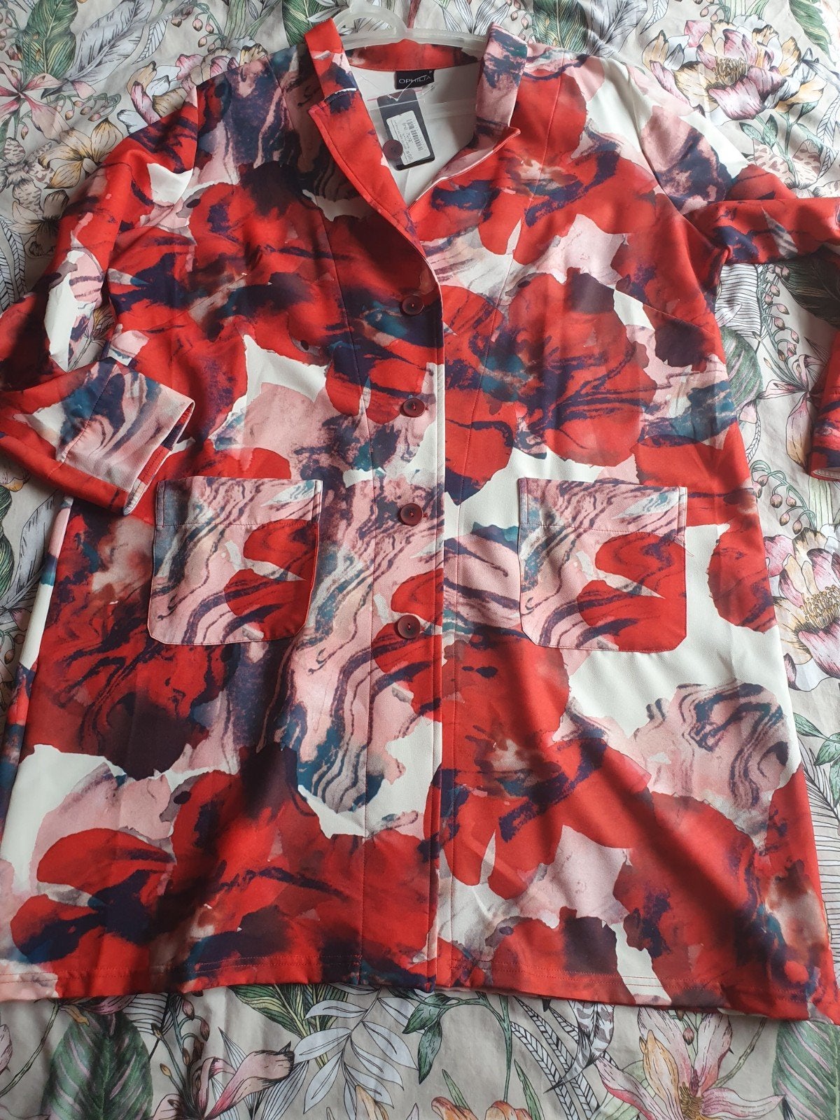 Mooie Ophilia blazer (Jolie red flower) - Nieuw met kaartjes, Kleding | Dames, Grote Maten, Ophalen of Verzenden